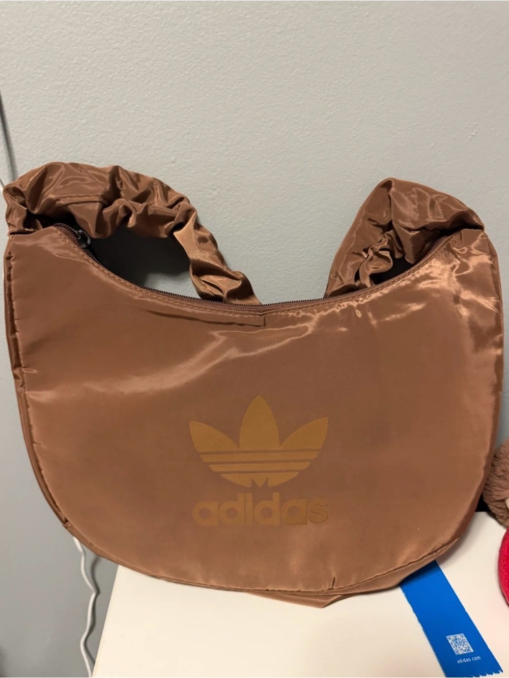 adidas Trefoil Shoulder Bag in Copper Brown